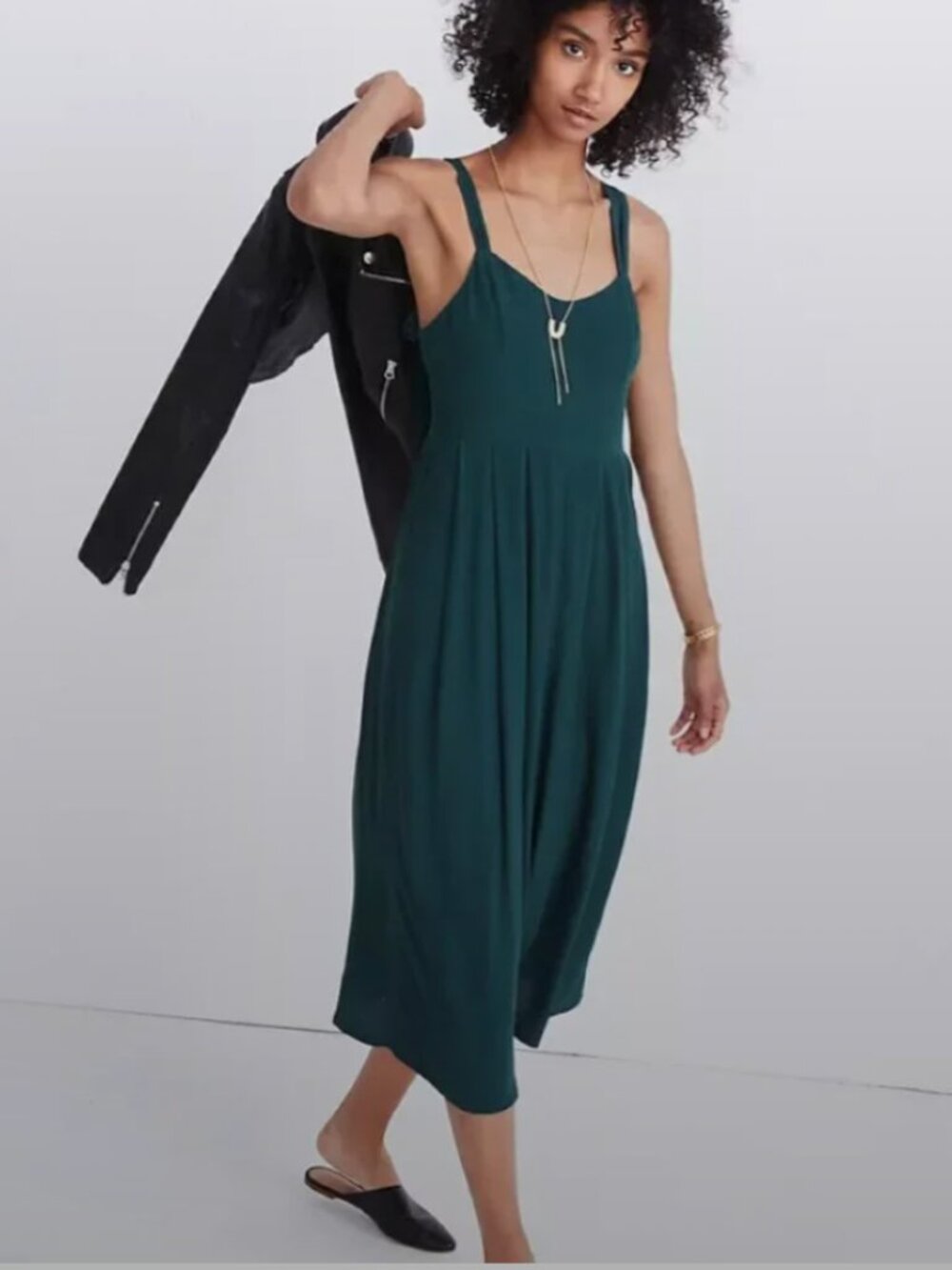 Madewell Dark Green Midi dress